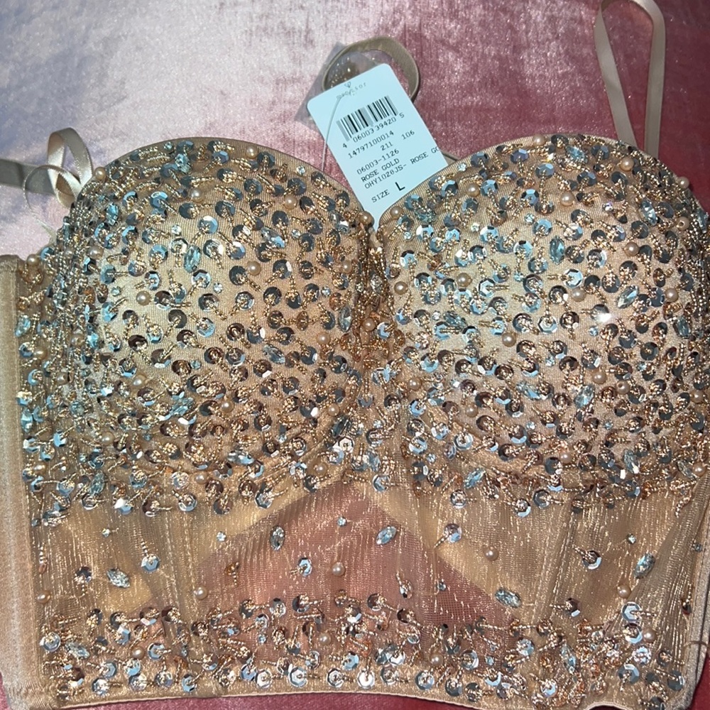 Rose gold crop top